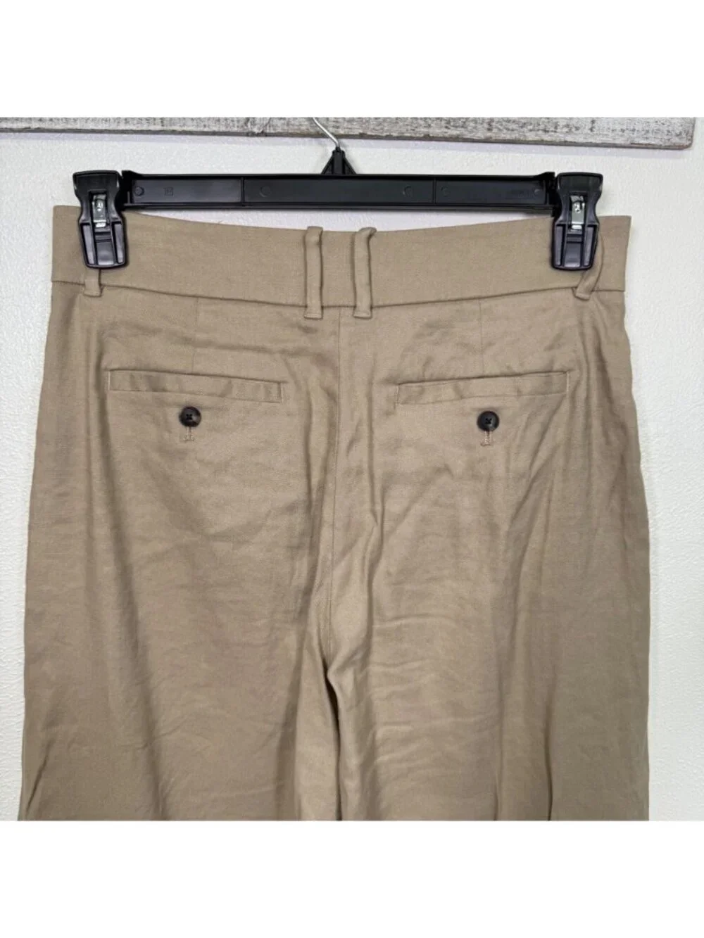 Everlane The Wide-Leg Pant in Stretch Linen Trench Coat Khaki Trousers Size 4